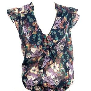 Dm bm brand floral sheer top